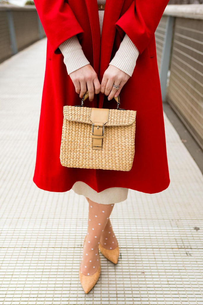 When in doubt. Wear read...mini VIPHA wicker bag