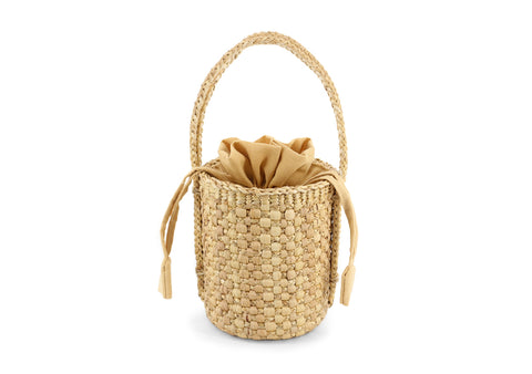 Cylinder Water Hyacinth Bag (Small)