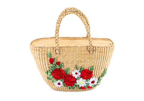 Straw Handbag Pattern Ribbon