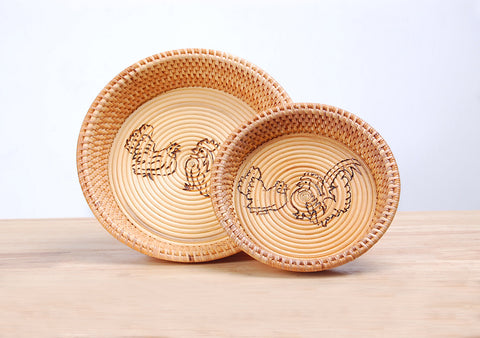 BangSai - Rattan Circle Tray Set