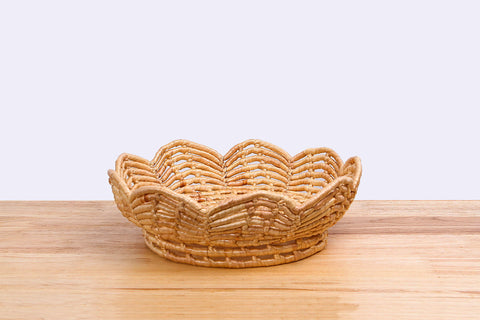 Natural straw wicker basket