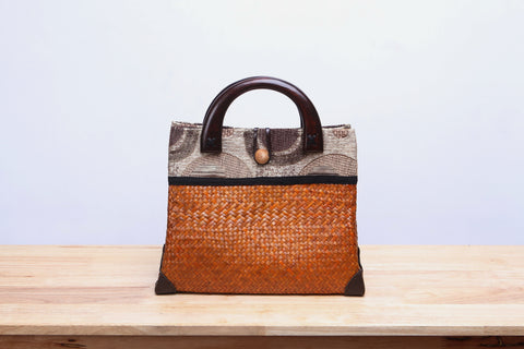 Brown Seagrass Tote Bag