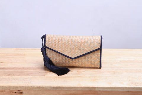 Nattira - Clutch Bag With Tassel (Navy)
