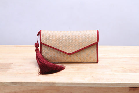 Nattira - Clutch Bag With Tassel (Red)