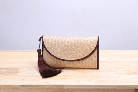 Nattira - Clutch Bag With Tassel (Brown)