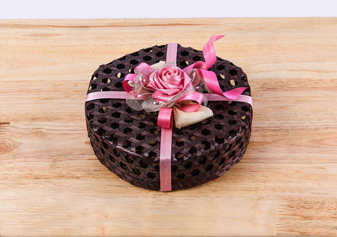 Brown Hexagonal Bamboo Box