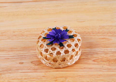Purple Flower Round Box