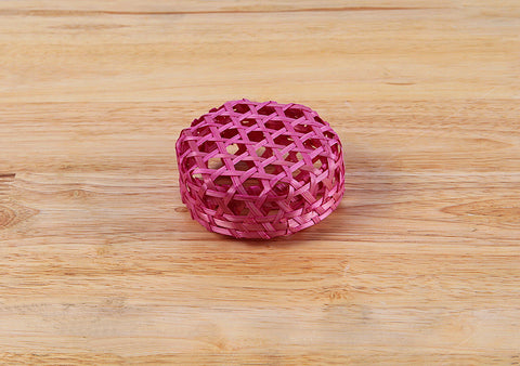 Pink Round Bamboo Box