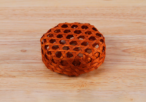 Orange Round Bamboo Box